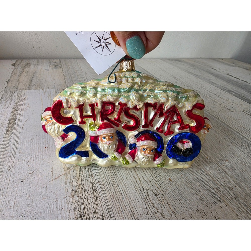 Vintage radko 2000 Santa Xmas glass ornament